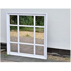 Biznest White Square Window Mirror 61x61cm - Enchanted Black Window Style Wall Mirror, P Biznest White Square Window Mirror 61x61cm - Enchanted Black Window Style Wall Mirror, P