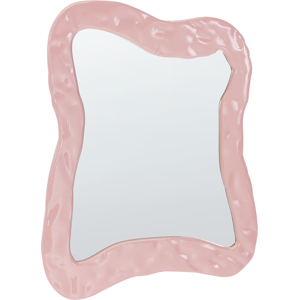Beliani Wall Mirror PENCRAN 60 cm 80 cm Pink Beliani Wall Mirror PENCRAN 60 cm 80 cm Pink