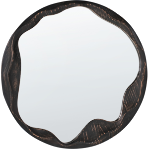 Beliani Wall Mirror LANGON 60 cm 60 cm Pine Wood Dark Brown Beliani Wall Mirror LANGON 60 cm 60 cm Pine Wood Dark Brown