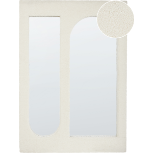 Beliani Off-White MDF Wall Mirror - Modern Rectangular Decor Beliani Off-White MDF Wall Mirror - Modern Rectangular Decor