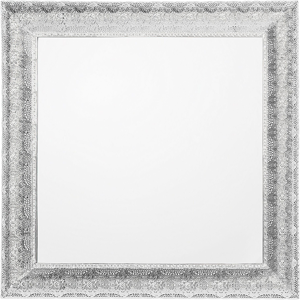 Beliani Wall Mirror CAVAN 65 cm Silver Decorative Frame Beliani Wall Mirror CAVAN 65 cm Silver Decorative Frame