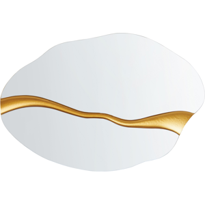 Beliani Wall Mirror Gold 60 x 90 cm - Wall Mounted Decorative Mirror Modern Style Beliani Wall Mirror Gold 60 x 90 cm - Wall Mounted Decorative Mirror Modern Style