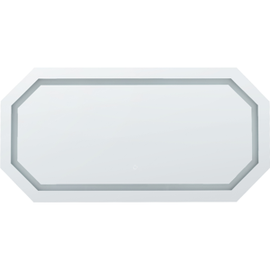 Beliani Wall Mounted LED Mirror - Bathroom Vanity - Silver Beliani Wall Mounted LED Mirror - Bathroom Vanity - Silver