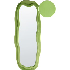 Beliani Wall Mirror BEAUNE 56 cm 160 cm Velvet Green Beliani Wall Mirror BEAUNE 56 cm 160 cm Velvet Green
