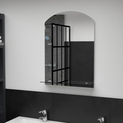 vidaXL Wall Mirror with Shelf 50x70cm Tempered Glass Bathroom Vanity - Wall Mirror vidaXL Wall Mirror with Shelf 50x70cm Tempered Glass Bathroom Vanity - Wall Mirror