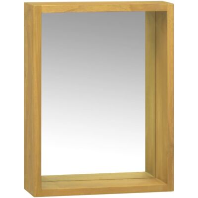 vidaXL Solid Wood Teak Mirror Cabinet - Wall-Mounted Bathroom Storage vidaXL Solid Wood Teak Mirror Cabinet - Wall-Mounted Bathroom Storage