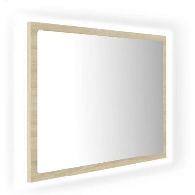 vidaXL Sonoma Oak LED Bathroom Mirror 60x8.5x37 cm Acrylic vidaXL Sonoma Oak LED Bathroom Mirror 60x8.5x37 cm Acrylic
