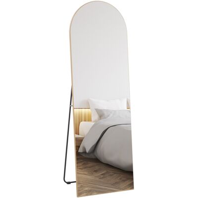 HOMCOM Gold Floor Mirror - 50x150cm Wall Mount Leaning Standing Mirror HOMCOM Gold Floor Mirror - 50x150cm Wall Mount Leaning Standing Mirror