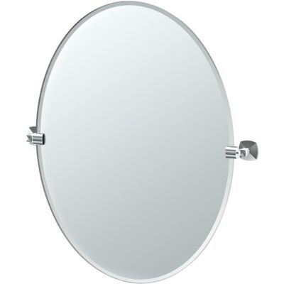 Gatco 4149LG Jewel Frameless Oval Mirror Chrome 32""""H Gatco 4149LG Jewel Frameless Oval Mirror Chrome 32""""H