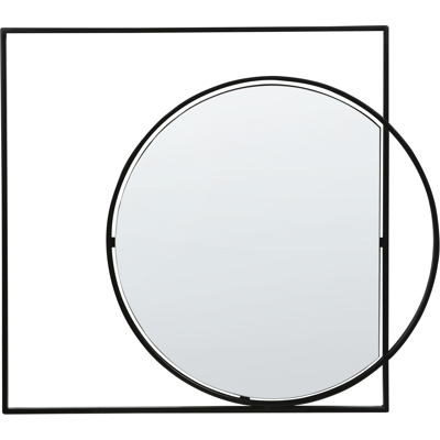 Beliani Wall Mirror Metal Black 70 x 79 cm Wall Mounted Decorative Mirror Modern Style Hanging Decor - Wall Mirror Beliani Wall Mirror Metal Black 70 x 79 cm Wall Mounted Decorative Mirror Modern Style Hanging Decor - Wall Mirror