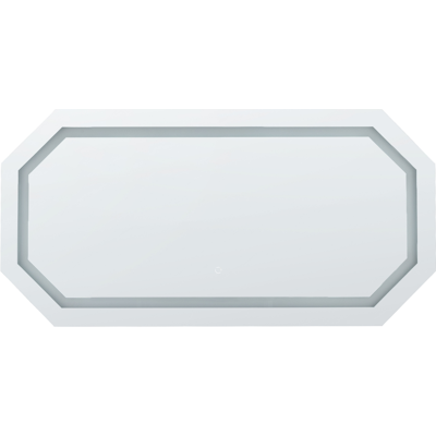Beliani Wall Mounted LED Mirror - Bathroom Vanity - Silver Beliani Wall Mounted LED Mirror - Bathroom Vanity - Silver