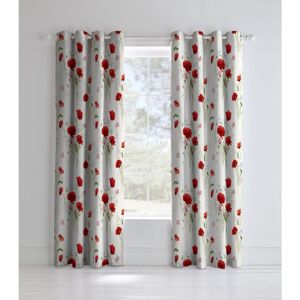 Catherine Lansfield Wild Poppies Easy Care Eyelet Curtains Multi, 66x72 Inch Catherine Lansfield Wild Poppies Easy Care Eyelet Curtains Multi, 66x72 Inch