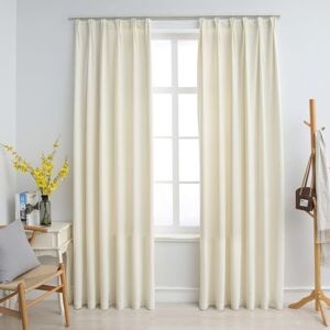 vidaXL Model 562157 Cream Velvet Blackout Curtains - Curtains vidaXL Model 562157 Cream Velvet Blackout Curtains - Curtains