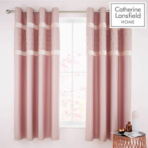 Catherine Lansfield Sequin Cluster Eyelet Curtains 66x90 inch Blush Catherine Lansfield Sequin Cluster Eyelet Curtains 66x90 inch Blush