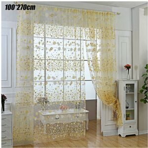 Unbranded (Yellow, 100*270cm) Floral Sheer Voile Curtain Rod Pocket Slot Top Net Window Cu Unbranded (Yellow, 100*270cm) Floral Sheer Voile Curtain Rod Pocket Slot Top Net Window Cu