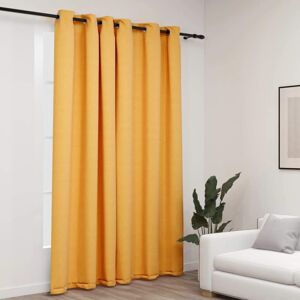 vidaXL Linen-Look Yellow Blackout Curtains - 290x245cm vidaXL Linen-Look Yellow Blackout Curtains - 290x245cm