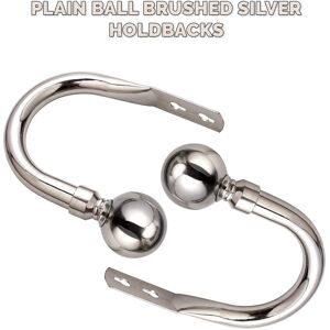Imperial Rooms (Plain Ball / Brushed Silver, Hold Backs Pair) Extendable Metal Curtains Pole Pl Imperial Rooms (Plain Ball / Brushed Silver, Hold Backs Pair) Extendable Metal Curtains Pole Pl