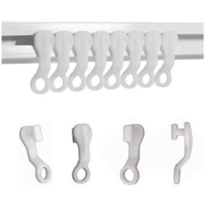 N /A White Plastic Curtain Glider Hooks - 50 Pack, Smooth-Slide Track Hooks for Curta N /A White Plastic Curtain Glider Hooks - 50 Pack, Smooth-Slide Track Hooks for Curta