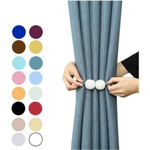 Unbranded 2-Pack Gray Magnetic Curtain Tie Backs with Pearl Ball Knitted Rope - Easy Insta Unbranded 2-Pack Gray Magnetic Curtain Tie Backs with Pearl Ball Knitted Rope - Easy Insta