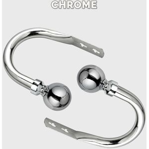 Imperial Rooms (Chrom - Plain Ball) 2 X Plain Metal Curtain Hold Backs Black Chrome Brushed Sil Imperial Rooms (Chrom - Plain Ball) 2 X Plain Metal Curtain Hold Backs Black Chrome Brushed Sil