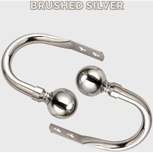 Imperial Rooms (Brushed Silver - Plain Ball) 2 X Plain Metal Curtain Hold Backs Black Chrome Br Imperial Rooms (Brushed Silver - Plain Ball) 2 X Plain Metal Curtain Hold Backs Black Chrome Br