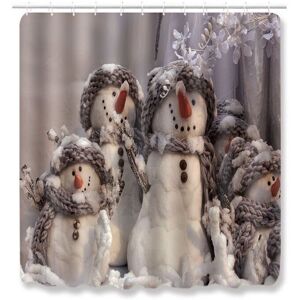 Unbranded (Snowman-180x180cm) 4pcs Christmas Shower Curtain Toilet Cushion Set Cover Mat P Unbranded (Snowman-180x180cm) 4pcs Christmas Shower Curtain Toilet Cushion Set Cover Mat P