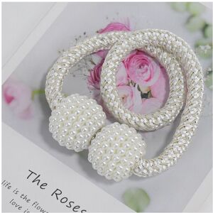 Unbranded (White) 2pcs Magnetic Curtain Tiebacks Braided Ball Buckle Punch Free Drapery Ho Unbranded (White) 2pcs Magnetic Curtain Tiebacks Braided Ball Buckle Punch Free Drapery Ho