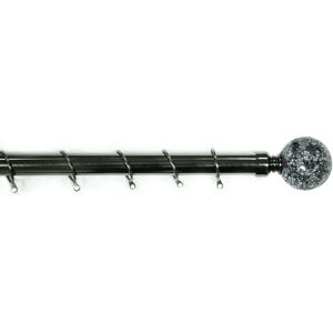 Kestral (180-340 cm, Crackle Glass Ball Finial (Black Nickel)) 28 mm Extendable Curtain Kestral (180-340 cm, Crackle Glass Ball Finial (Black Nickel)) 28 mm Extendable Curtain