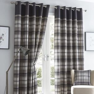 Portfolio Orleans Tartan Check Eyelet Fully Lined Curtains, Grey, 66 x 72" Portfolio Orleans Tartan Check Eyelet Fully Lined Curtains, Grey, 66 x 72"