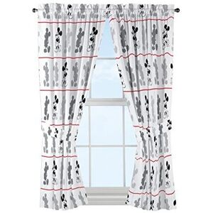 Disney Mickey Mouse Jersey White 4 Piece 63" Curtain/Drapes Set (2 Panels, 2 Tie Disney Mickey Mouse Jersey White 4 Piece 63" Curtain/Drapes Set (2 Panels, 2 Tie