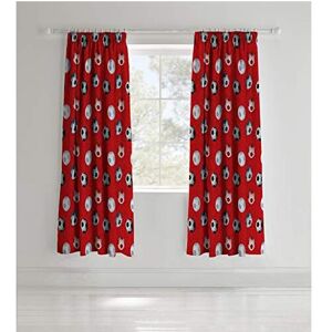 Catherine Lansfield Football Easy Care 66 x 72 Inch Pencil Pleat Curtains Red Catherine Lansfield Football Easy Care 66 x 72 Inch Pencil Pleat Curtains Red