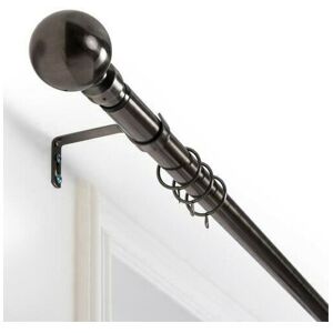 Oxford Homeware (Black Nickle Plain Ball, 70-120 cm (28" - 48" In)) Metal Curtain Pole & Hold Ba Oxford Homeware (Black Nickle Plain Ball, 70-120 cm (28" - 48" In)) Metal Curtain Pole & Hold Ba