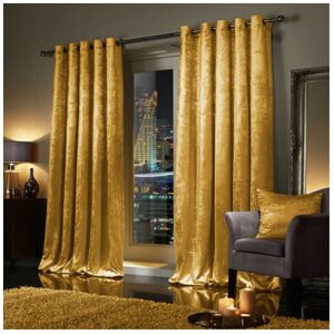 SUPREME BEDDING LTD (66" x 72" (168cm x 183cm), Ochre) Luxury Velvet Curtains Ready Made Eyelet Ring SUPREME BEDDING LTD (66" x 72" (168cm x 183cm), Ochre) Luxury Velvet Curtains Ready Made Eyelet Ring