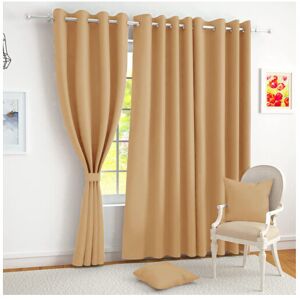 SUPREME BEDDING LTD (46" width x 54" drop , Beige) Luxury Insulated Heavy Thermal Blackout Eyelet Cu SUPREME BEDDING LTD (46" width x 54" drop , Beige) Luxury Insulated Heavy Thermal Blackout Eyelet Cu