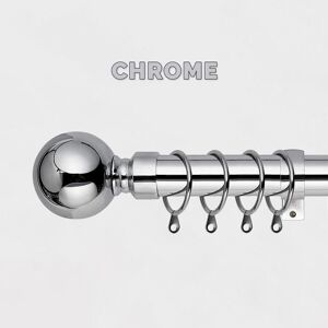 SUPREME BEDDING LTD (120 x 210 cm (48'-83' in), Chrome - Plain Ball) Classic Extendable Metal Curtai SUPREME BEDDING LTD (120 x 210 cm (48'-83' in), Chrome - Plain Ball) Classic Extendable Metal Curtai