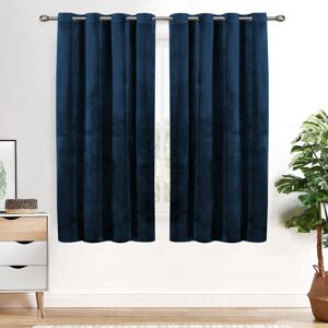 Yorkshire Bedding (Blue Navy, 66" x 54" (168 x 137)cm) Velvet Curtain Pair Thermal Insulated Curta Yorkshire Bedding (Blue Navy, 66" x 54" (168 x 137)cm) Velvet Curtain Pair Thermal Insulated Curta