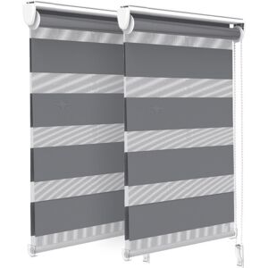 VOUNOT Set of 2 Zebra Roller Blind Double Fabric, Day and Night Translucent or B VOUNOT Set of 2 Zebra Roller Blind Double Fabric, Day and Night Translucent or B