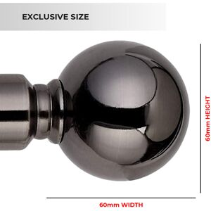 Imperial Rooms (120-210 cm (48" - 83" In), Black Nickel) Metal Curtain Pole Finials Rings Rod F Imperial Rooms (120-210 cm (48" - 83" In), Black Nickel) Metal Curtain Pole Finials Rings Rod F