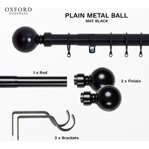 Imperial Rooms (70-120 cm (28" - 48" In), Matte Black) Metal Curtain Pole Finials Rings Rod Fit Imperial Rooms (70-120 cm (28" - 48" In), Matte Black) Metal Curtain Pole Finials Rings Rod Fit