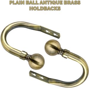 Imperial Rooms (Hold Backs Pair (10 cm), Antique Brass) Metal Curtain Pole Finials Rings Rod Fi Imperial Rooms (Hold Backs Pair (10 cm), Antique Brass) Metal Curtain Pole Finials Rings Rod Fi