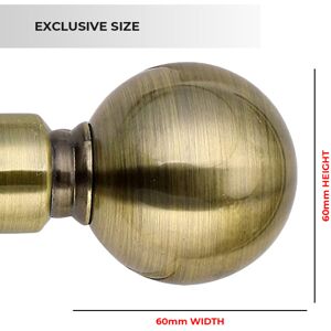 Imperial Rooms (120-210 cm (48" - 83" In), Antique Brass) Metal Curtain Pole Finials Rings Rod Imperial Rooms (120-210 cm (48" - 83" In), Antique Brass) Metal Curtain Pole Finials Rings Rod