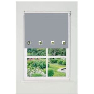 NewEdgeBlinds Square Eyelet Edge Roller Blind 165cm Drop x 115cm Light Grey NewEdgeBlinds Square Eyelet Edge Roller Blind 165cm Drop x 115cm Light Grey