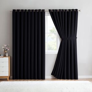 Yorkshire Bedding (66" x 90"-(168cm x 228cm), Black-Ring Top) 100% Blackout Curtains Plain Pencil Yorkshire Bedding (66" x 90"-(168cm x 228cm), Black-Ring Top) 100% Blackout Curtains Plain Pencil
