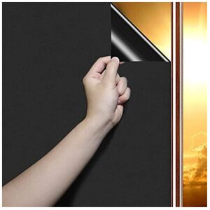 DARUITE Blackout Window Film Privacy,Blackout Film100% Total Light Blocking Non Adhesive DARUITE Blackout Window Film Privacy,Blackout Film100% Total Light Blocking Non Adhesive