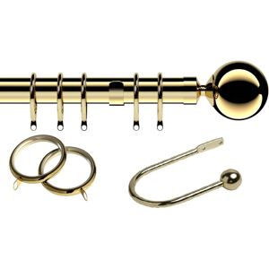 Sales Today Interior (200cm) 28mm Bright Brass Nikola Metal Cutain Pole Set Sales Today Interior (200cm) 28mm Bright Brass Nikola Metal Cutain Pole Set