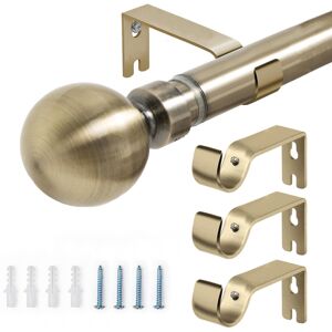 ASPIRE HOMEWARE (( 160-300 cm (63" - 118" Inches), Antique Brass- Plain Ball Curtain Rod) Metal ASPIRE HOMEWARE (( 160-300 cm (63" - 118" Inches), Antique Brass- Plain Ball Curtain Rod) Metal