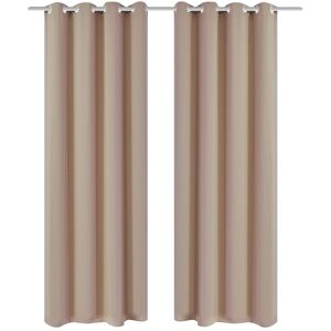 vidaXL 2x Cream Blackout Curtains with Metal Eyelets 135x175cm vidaXL 2x Cream Blackout Curtains with Metal Eyelets 135x175cm