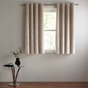 Imperial Rooms Beige Eyelet Ring Top Velvet Curtains - Curtains Imperial Rooms Beige Eyelet Ring Top Velvet Curtains - Curtains