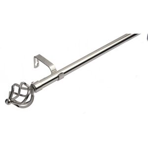 Lister Cartwright (120 - 210 cm, Brushed Steel (Cage)) 19 mm Extendable Metal Curtain Poles Antiqe Lister Cartwright (120 - 210 cm, Brushed Steel (Cage)) 19 mm Extendable Metal Curtain Poles Antiqe