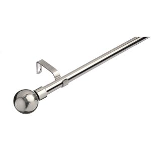 Lister Cartwright (210 - 320 cm, Brushed Steel (Ball)) 19 mm Extendable Metal Curtain Poles Antiqe Lister Cartwright (210 - 320 cm, Brushed Steel (Ball)) 19 mm Extendable Metal Curtain Poles Antiqe